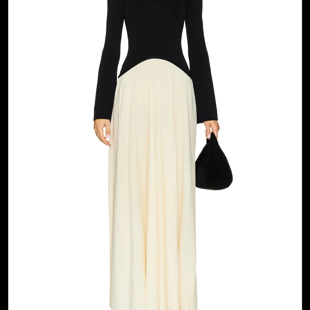 Moon River Black and Cream Maxi Skirt